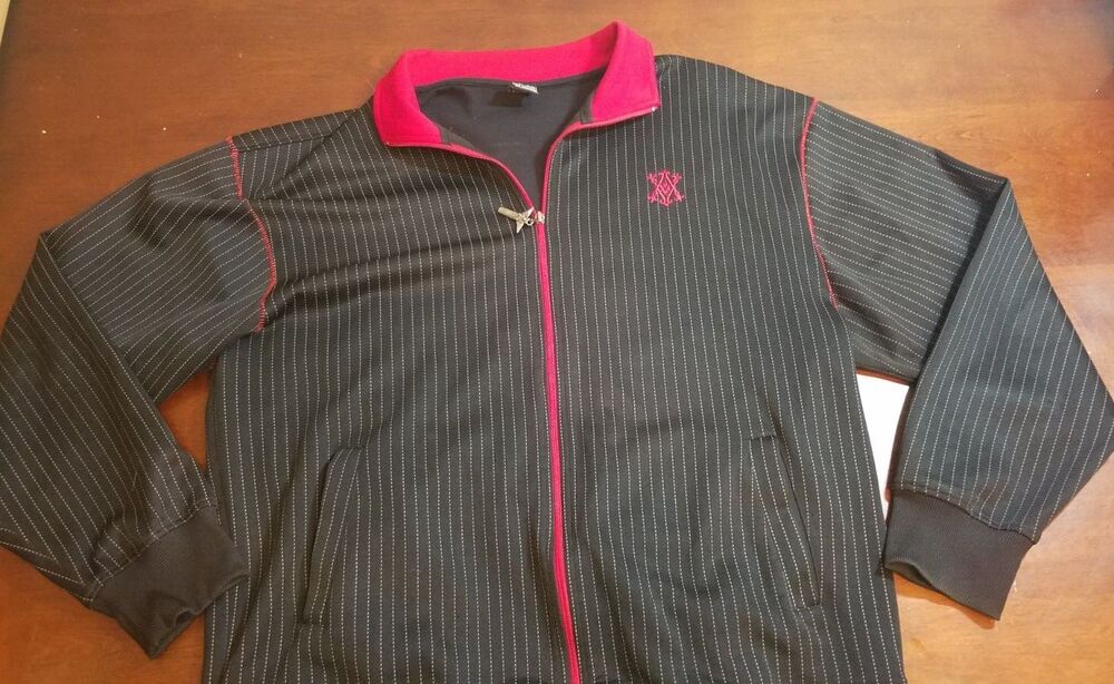 Avirex Mens Black/Red Full Zip Jacket Designer Active Size XL